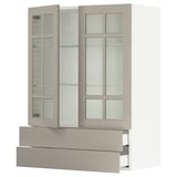 SEKTION / MAXIMERA Gabinete pared+2 prta vdr/2 cajones, blanco/Stensund beige, 30x15x40 "