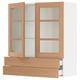 SEKTION / MAXIMERA Gabinete pared+2 prta vdr/2 cajones, blanco/Vedhamn roble, 36x15x40 "