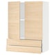 SEKTION / MAXIMERA Gabinete pared+2 puertas/2 cajones, blanco/Askersund efecto de fresno claro, 30x15x40 "