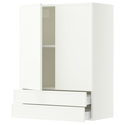 SEKTION / MAXIMERA Gabinete pared+2 puertas/2 cajones, blanco/Aspudden blanco mate, 30x15x40 "