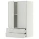 SEKTION / MAXIMERA Gabinete pared+2 puertas/2 cajones, blanco/Aspudden gris claro, 24x15x40 "