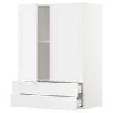 SEKTION / MAXIMERA Gabinete pared+2 puertas/2 cajones, blanco/Axstad blanco mate, 30x15x40 "