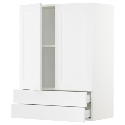 SEKTION / MAXIMERA Gabinete pared+2 puertas/2 cajones, blanco/Axstad blanco mate, 30x15x40 "