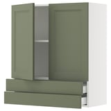 SEKTION / MAXIMERA Gabinete pared+2 puertas/2 cajones, blanco/Axstad gris-verde, 36x15x40 "