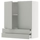 SEKTION / MAXIMERA Gabinete pared+2 puertas/2 cajones, blanco/Havstorp gris claro, 36x15x40 "