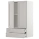 SEKTION / MAXIMERA Gabinete pared+2 puertas/2 cajones, blanco/Lerhyttan gris claro, 24x15x40 "