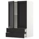 SEKTION / MAXIMERA Gabinete pared+2 puertas/2 cajones, blanco/Lerhyttan teñido en negro, 24x15x40 "