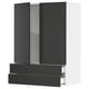 SEKTION / MAXIMERA Gabinete pared+2 puertas/2 cajones, blanco/Nickebo antracita mate, 30x15x40 "