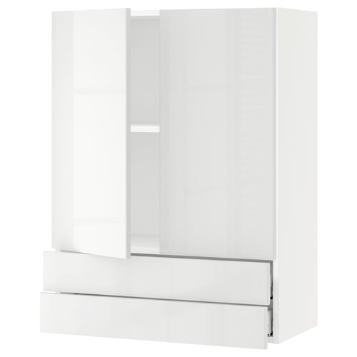 SEKTION / MAXIMERA Gabinete pared+2 puertas/2 cajones, blanco/Ringhult blanco, 30x15x40 "