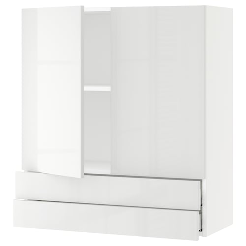 SEKTION / MAXIMERA Gabinete pared+2 puertas/2 cajones, blanco/Ringhult blanco, 36x15x40 "