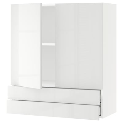 SEKTION / MAXIMERA Gabinete pared+2 puertas/2 cajones, blanco/Ringhult blanco, 36x15x40 "