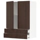 SEKTION / MAXIMERA Gabinete pared+2 puertas/2 cajones, blanco/Sinarp marrón, 30x15x40 "
