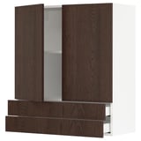 SEKTION / MAXIMERA Gabinete pared+2 puertas/2 cajones, blanco/Sinarp marrón, 36x15x40 "