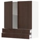 SEKTION / MAXIMERA Gabinete pared+2 puertas/2 cajones, blanco/Sinarp marrón, 36x15x40 "