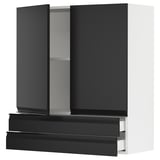 SEKTION / MAXIMERA Gabinete pared+2 puertas/2 cajones, blanco/Upplöv antracita mate, 36x15x40 "