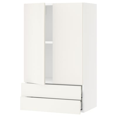 SEKTION / MAXIMERA Gabinete pared+2 puertas/2 cajones, blanco/Veddinge blanco, 24x15x40 "