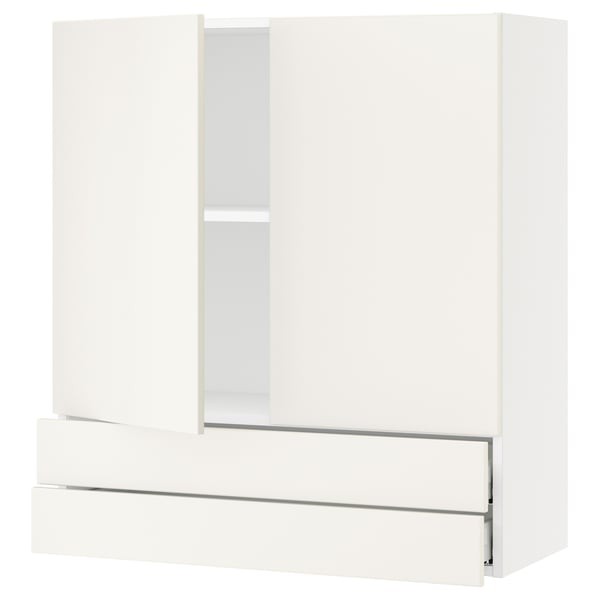 SEKTION / MAXIMERA Gabinete pared+2 puertas/2 cajones, blanco/Veddinge blanco, 36x15x40 "