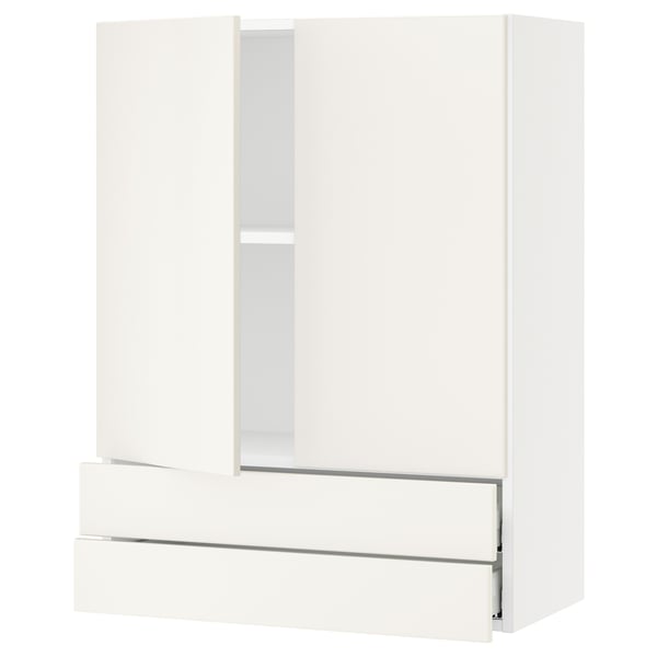 SEKTION / MAXIMERA Gabinete pared+2 puertas/2 cajones, blanco/Veddinge blanco, 30x15x40 "