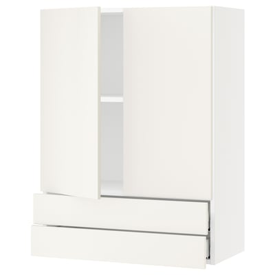 SEKTION / MAXIMERA Gabinete pared+2 puertas/2 cajones, blanco/Veddinge blanco, 30x15x40 "