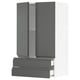 SEKTION / MAXIMERA Gabinete pared+2 puertas/2 cajones, blanco/Voxtorp gris oscuro, 24x15x40 "