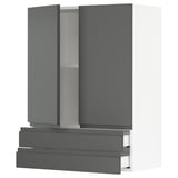 SEKTION / MAXIMERA Gabinete pared+2 puertas/2 cajones, blanco/Voxtorp gris oscuro, 30x15x40 "