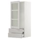 SEKTION / MAXIMERA Gabinete pared+puerta vidrio/2 cjn, blanco/Lerhyttan gris claro, 18x15x40 "