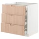 SEKTION / MAXIMERA Gabnete bajo+3 frentes/4 cajones, blanco/Fröjered bambú claro, 30x24x30 "