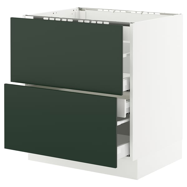 SEKTION / MAXIMERA Gbn bajo estufa/2 frentes/3 cajones, blanco/Havstorp verde oscuro, 30x24x30 "