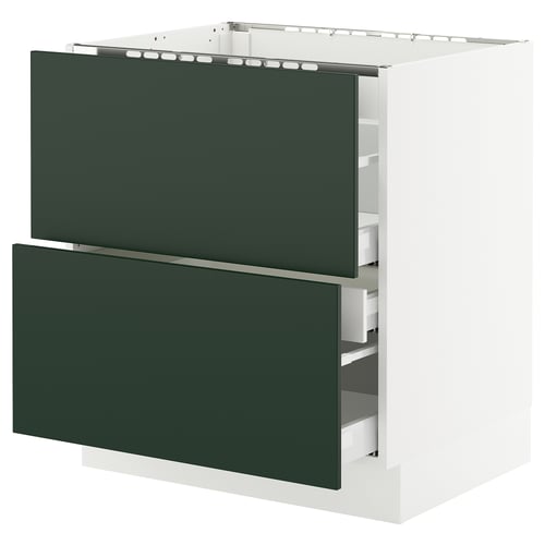 SEKTION / MAXIMERA Gbn bajo estufa/2 frentes/3 cajones, blanco/Havstorp verde oscuro, 30x24x30 "