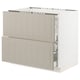 SEKTION / MAXIMERA Gbn bajo estufa/2 frentes/3 cajones, blanco/Stensund beige, 36x24x30 "
