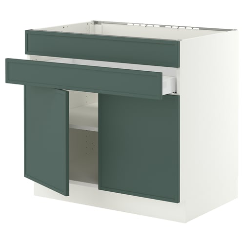 SEKTION / MAXIMERA Gbn bajo estufa/2puertas/2frnt/1cjn, blanco/Aspudden gris verdoso oscuro, 36x24x30 "