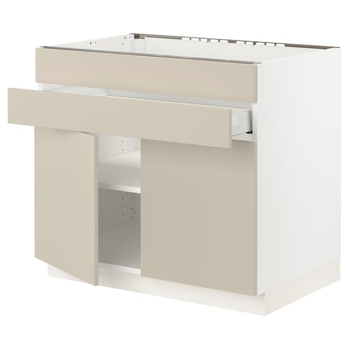 SEKTION / MAXIMERA Gbn bajo estufa/2puertas/2frnt/1cjn, blanco/Havstorp beige, 36x24x30 "