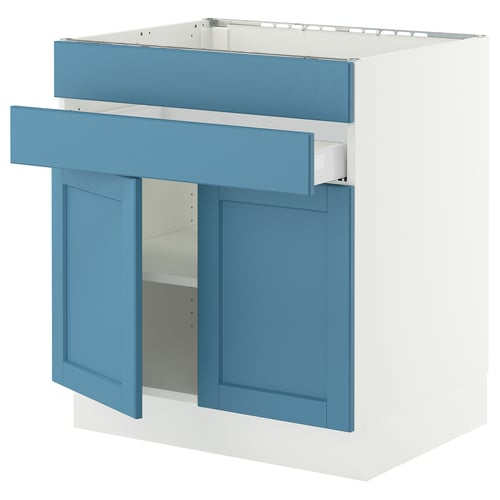 SEKTION / MAXIMERA Gbn bajo estufa/2puertas/2frnt/1cjn, blanco/Lerhyttan azul, 30x24x30 "