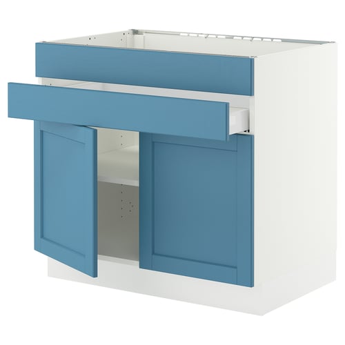 SEKTION / MAXIMERA Gbn bajo estufa/2puertas/2frnt/1cjn, blanco/Lerhyttan azul, 36x24x30 "