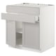 SEKTION / MAXIMERA Gbn bajo estufa/2puertas/2frnt/1cjn, blanco/Lerhyttan gris claro, 30x24x30 "