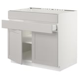SEKTION / MAXIMERA Gbn bajo estufa/2puertas/2frnt/1cjn, blanco/Lerhyttan gris claro, 36x24x30 "