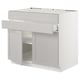SEKTION / MAXIMERA Gbn bajo estufa/2puertas/2frnt/1cjn, blanco/Lerhyttan gris claro, 36x24x30 "
