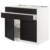 SEKTION / MAXIMERA Gbn bajo estufa/2puertas/2frnt/1cjn, blanco/Lerhyttan teñido en negro, 36x24x30 "