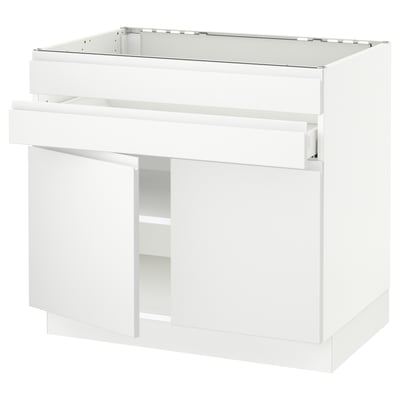 SEKTION / MAXIMERA Gbn bajo estufa/2puertas/2frnt/1cjn, blanco/Voxtorp blanco mate, 36x24x30 "