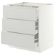 SEKTION / MAXIMERA Gbn bajo estufa/3 frentes/3 cajones, blanco/Aspudden gris claro, 30x24x30 "