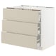 SEKTION / MAXIMERA Gbn bajo estufa/3 frentes/3 cajones, blanco/Havstorp beige, 36x24x30 "