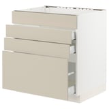 SEKTION / MAXIMERA Gbn bajo estufa/4 frentes/3 cajones, blanco/Havstorp beige, 30x24x30 "