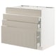 SEKTION / MAXIMERA Gbn bajo estufa/4 frentes/3 cajones, blanco/Stensund beige, 36x24x30 "