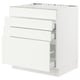 SEKTION / MAXIMERA Gbn bajo estufa/4 frentes/3 cajones, blanco/Vallstena blanco, 30x24x30 "