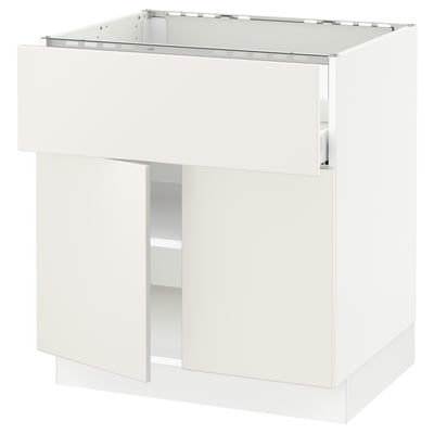SEKTION / MAXIMERA Gbn bajo estufa/cajón/estantes/2prt, blanco/Veddinge blanco, 30x24x30 "