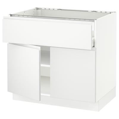 SEKTION / MAXIMERA Gbn bajo estufa/cajón/estantes/2prt, blanco/Voxtorp blanco mate, 36x24x30 "