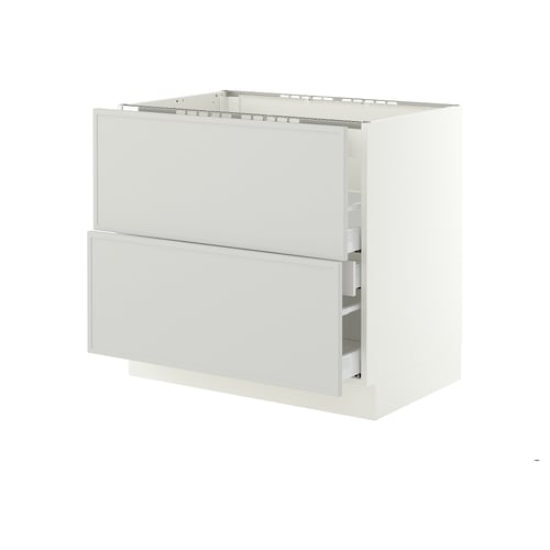 SEKTION / MAXIMERA Gbn bajo estufa/extractor int+cajón, blanco/Aspudden gris claro, 36x24x30 "