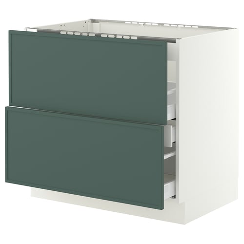 SEKTION / MAXIMERA Gbn bajo estufa/extractor int+cajón, blanco/Aspudden gris verdoso oscuro, 36x24x30 "