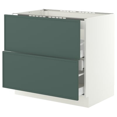 SEKTION / MAXIMERA Gbn bajo estufa/extractor int+cajón, blanco/Aspudden gris verdoso oscuro, 36x24x30 "