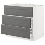 SEKTION / MAXIMERA Gbn bajo estufa/extractor int+cajón, blanco/Axstad gris oscuro, 36x24x30 "
